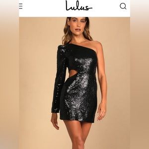 Black mini sparkle dress